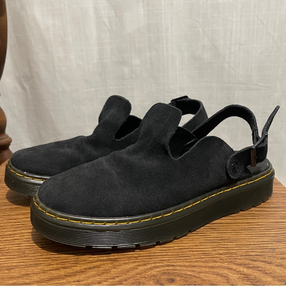 Dr. Martens suede, Zebzag Casual Slingback Platform Mules Size W9